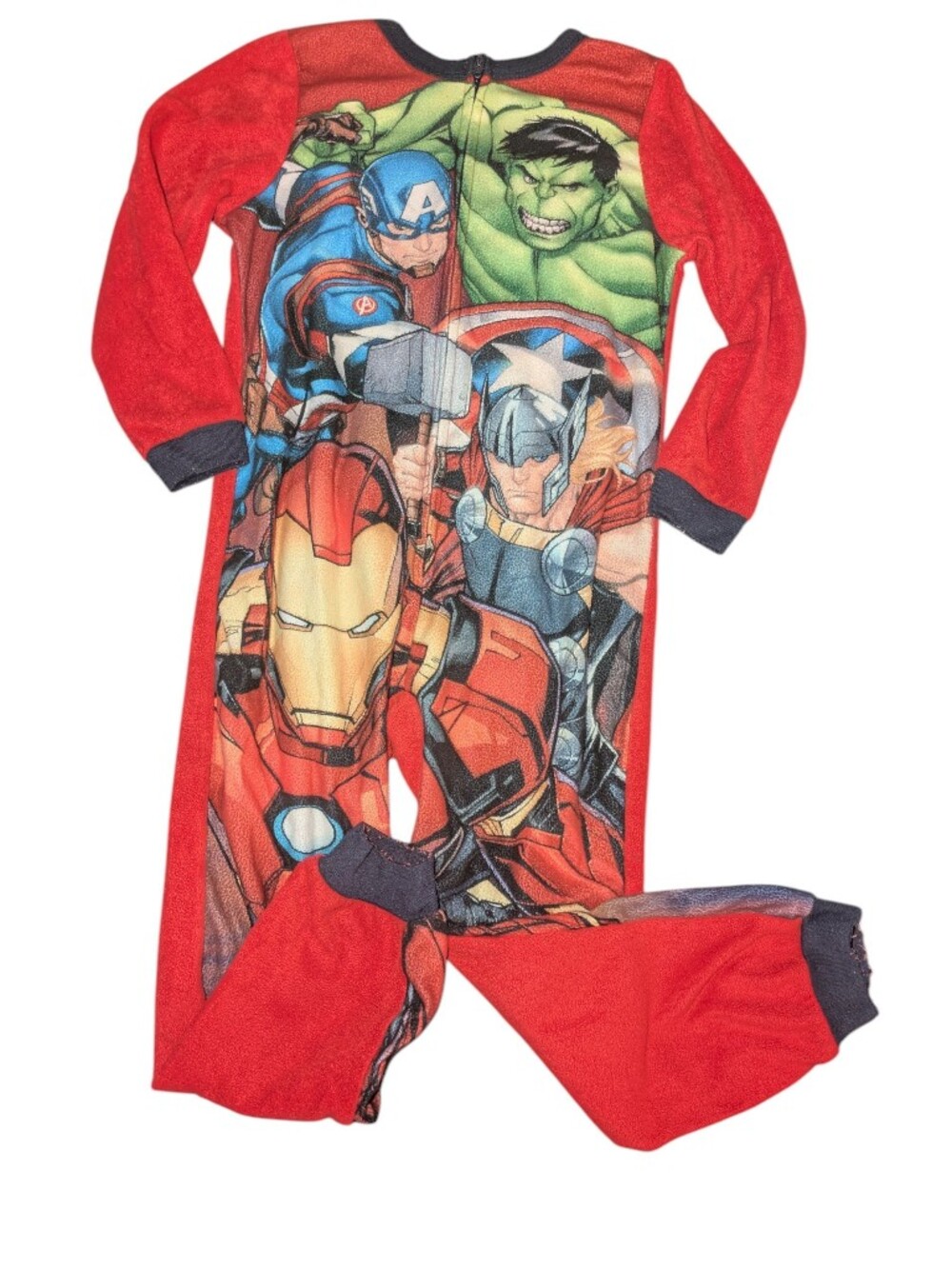 Marvel Red and Green Avengers Character One-Piece Pajamas